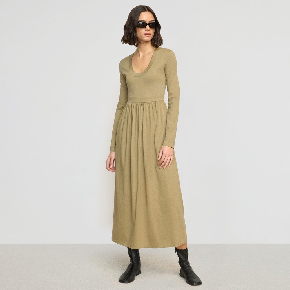 Modern Citizen Cherie U-Neck Jersey Dress Size LLight Sage / L